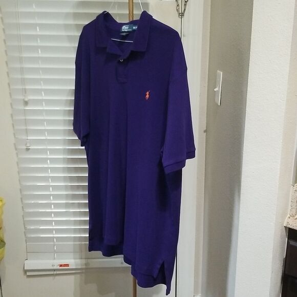 Polo by Ralph Lauren Vintage Short Sleeve Violet Polo Shirt Logo Casual Size XXL - Picture 5 of 5